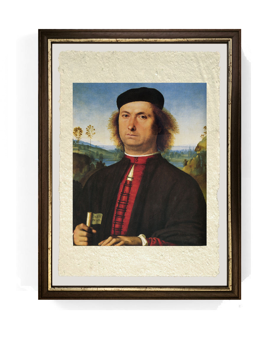 Ritratto di Francesco delle Opere - Perugino - Pietro Vannucci su pregiata carta Amalfi