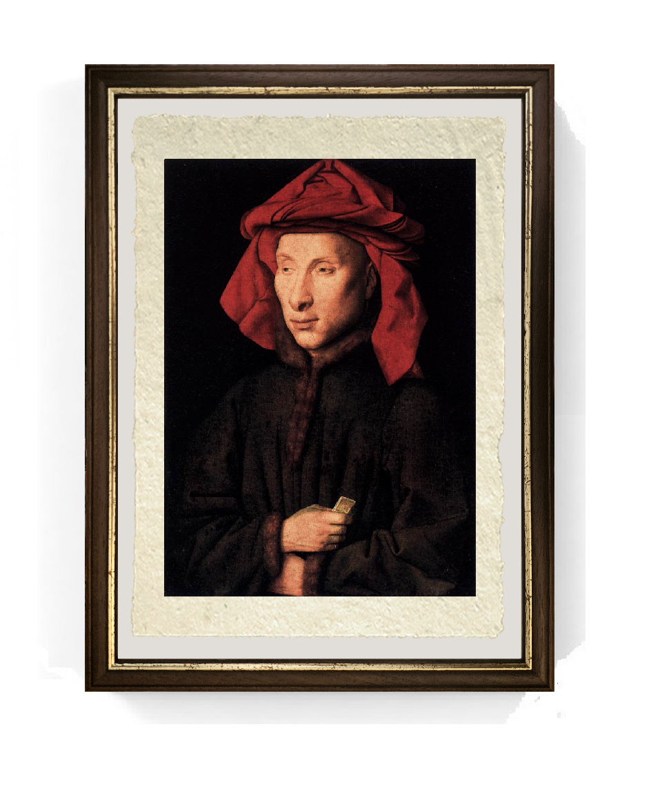 Ritratto di Giovanni Arnolfini - Jan van Eyck su pregiata carta Amalfi