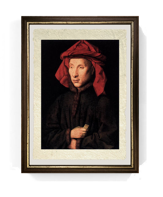 Ritratto di Giovanni Arnolfini - Jan van Eyck su pregiata carta Amalfi