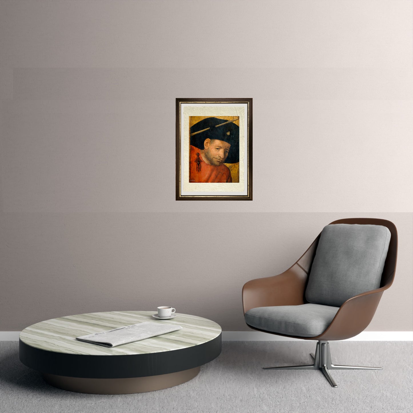 Ritratto di alabardiere di Hieronymus Bosch su pregiata carta Amalfi