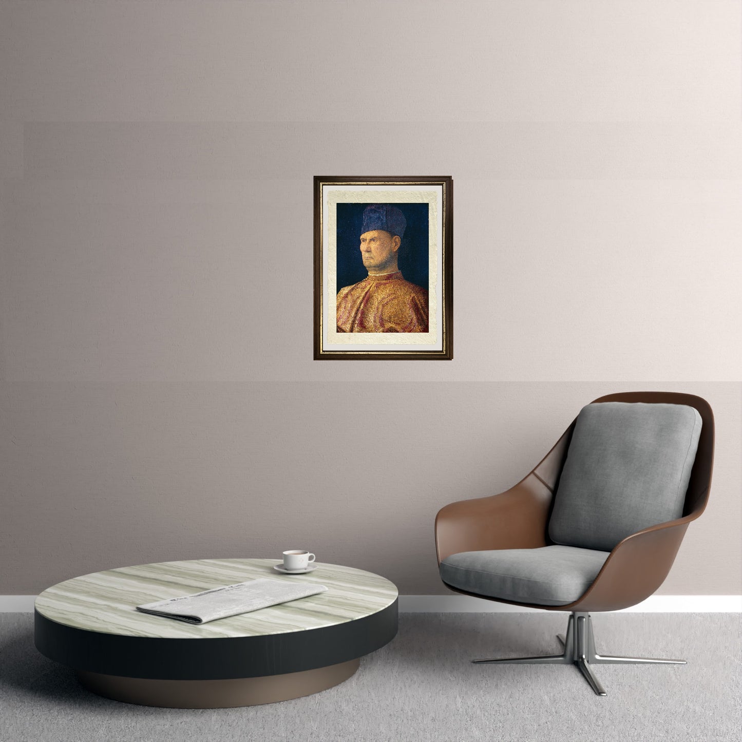 Ritratto di condottiero - Giovanni Bellini su pregiata carta Amalfi