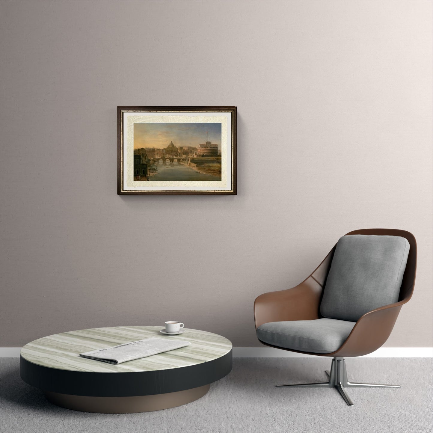 Roma vista sul Tevere verso sud con Castel Sant'Angelo e la Basilica di San Pietro in lontananza - Gaspare Vanvitelli - Gaspar van Wittel