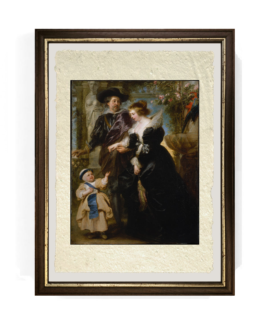 Rubens, la moglie Helena Fourment e uno dei figli - Peter Paul Rubens su pregiata carta Amalfi