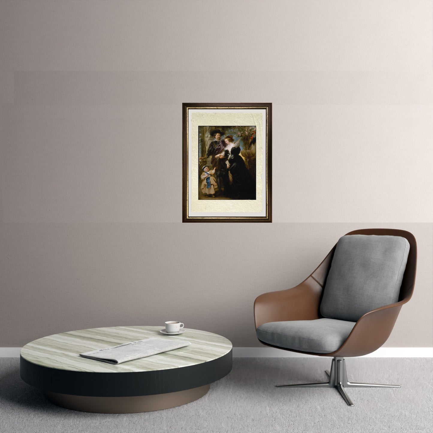 Rubens, la moglie Helena Fourment e uno dei figli - Peter Paul Rubens su pregiata carta Amalfi