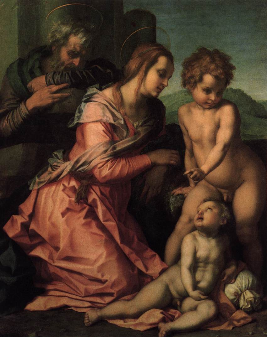 Sacra Famiglia Bracci - Andrea del Sarto su pregiata carta Amalfi