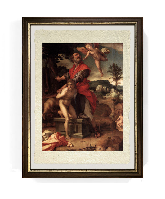 Sacrificio di Isacco - Andrea del Sarto su pregiata carta Amalfi