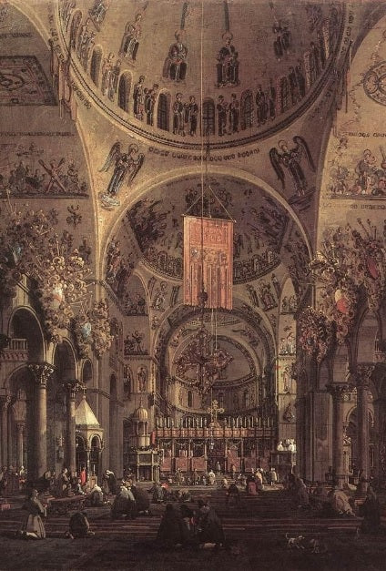 St. Mark's Basilica from the inside - Giovanni Antonio Canal, known as Canaletto