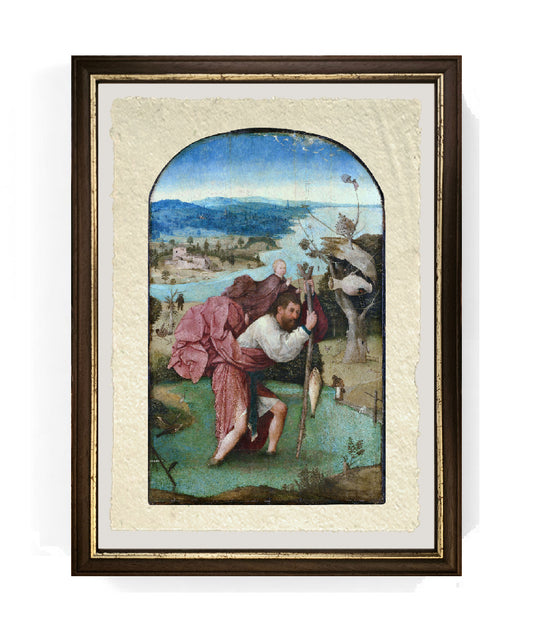 San Cristoforo di Hieronymus Bosch su pregiata carta Amalfi