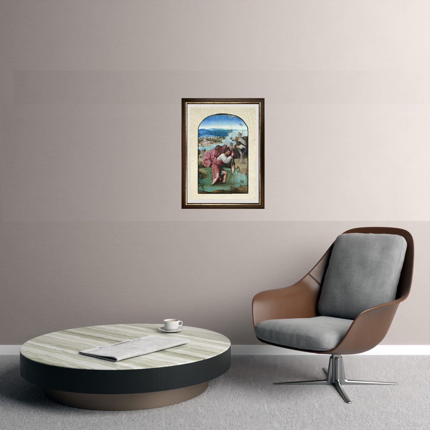 San Cristoforo di Hieronymus Bosch su pregiata carta Amalfi