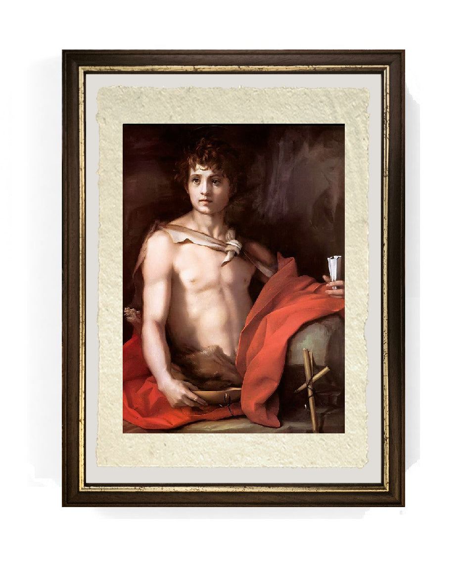San Giovanni Battista - Andrea del Sarto su pregiata carta Amalfi