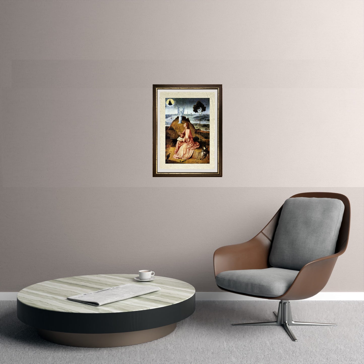 San Giovanni a Patmos e storie della Passione di Hieronymus Bosch su pregiata carta Amalfi