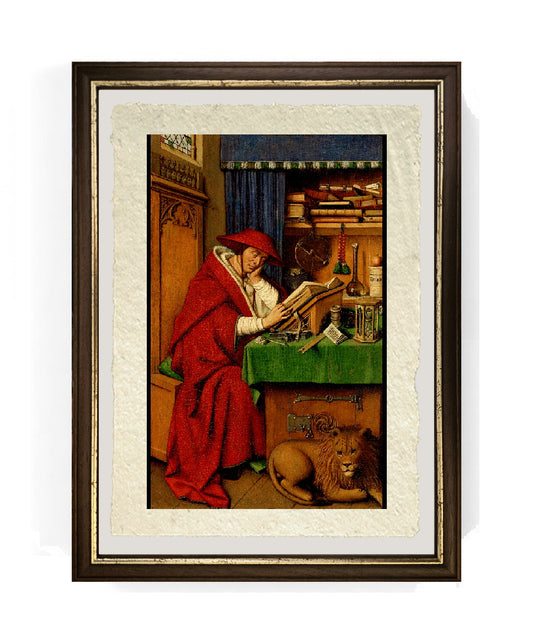 San Girolamo nello studio  - Jan van Eyck su pregiata carta Amalfi