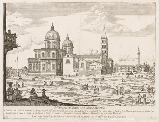 Santa Maria Maggiore da Prospectus Locurum Urbis Romae Insignium, 1666 - Lievin Cruyl