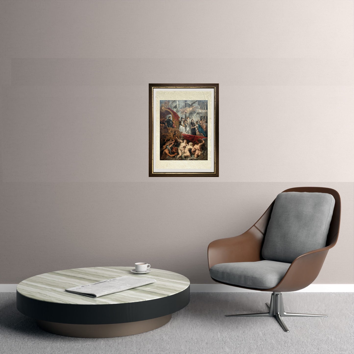 Sbarco di Maria de' Medici a Marsiglia -  Peter Paul Rubens su pregiata carta Amalfi