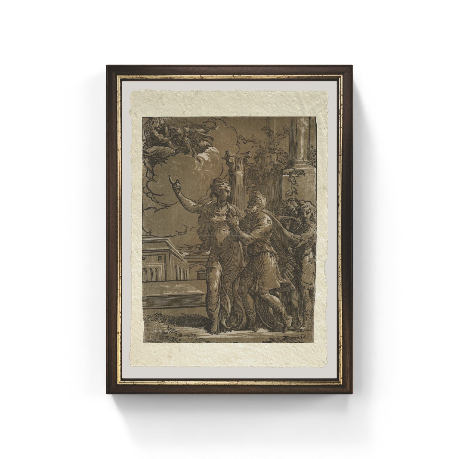 Sibilla Tiburtina e l'Imperatore Augusto di Parmigianino su carta Amalfi