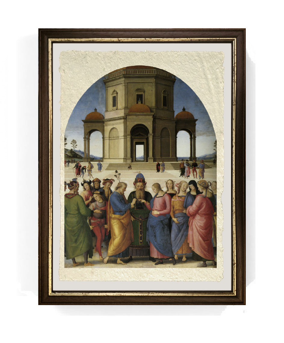 Sposalizio della Vergine - Perugino - Pietro Vannucci su pregiata carta Amalfi
