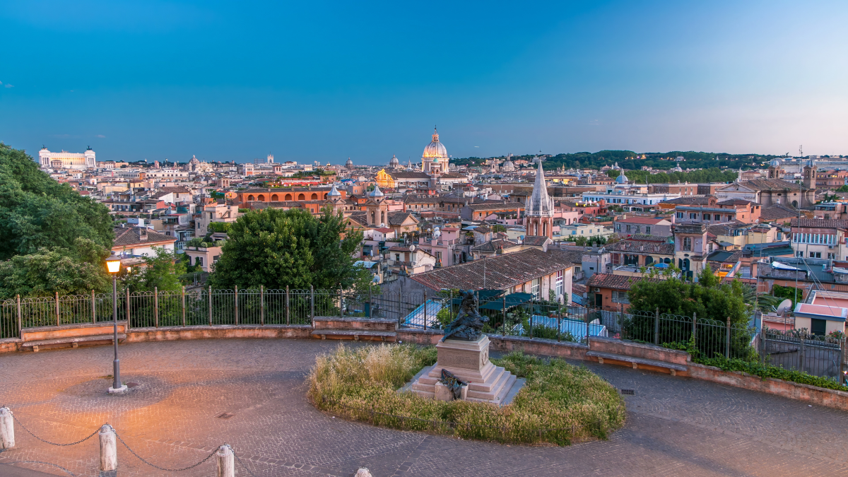 Pincio Terrace at sunset, Rome