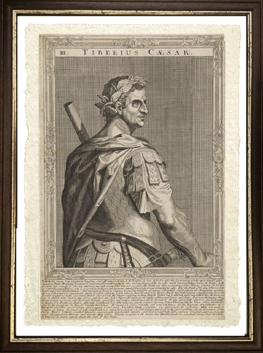Tiberius, emperor of Rome. Line engraving by A. Sadeler