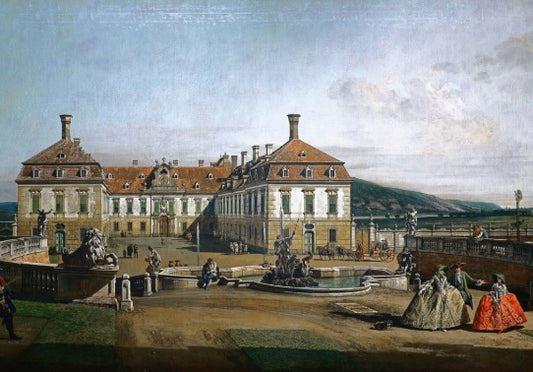 Tedesco: Il palazzo imperiale di piacere Schlosshof, lato della corte d'onore - Bernardo Bellotto
