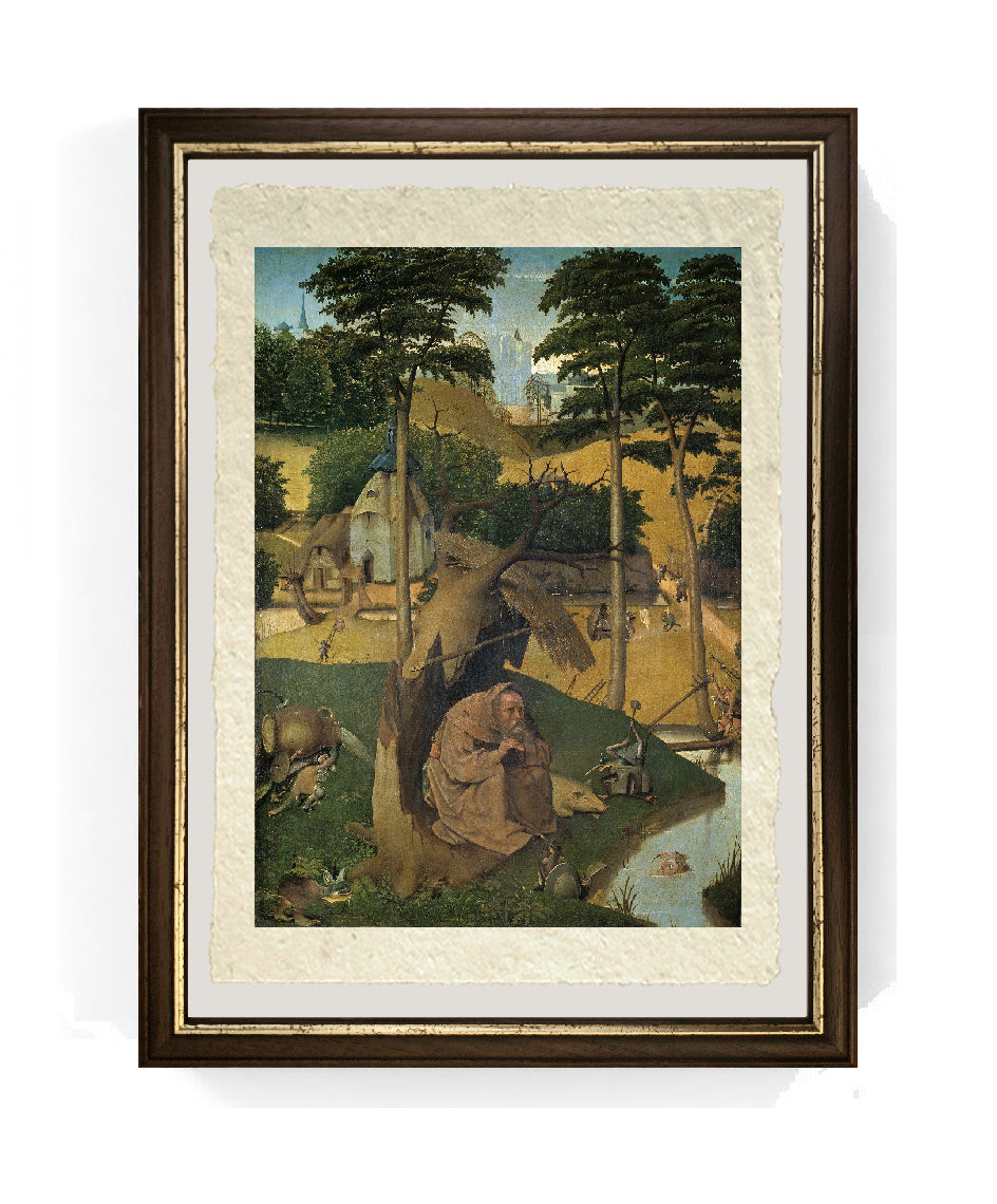Tentazioni di sant'Antonio di Hieronymus Bosch su pregiata carta Amalfi