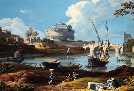 Tevere a Castel Sant'Angelo a Roma - Gaspare Vanvitelli - Gaspar van Wittel
