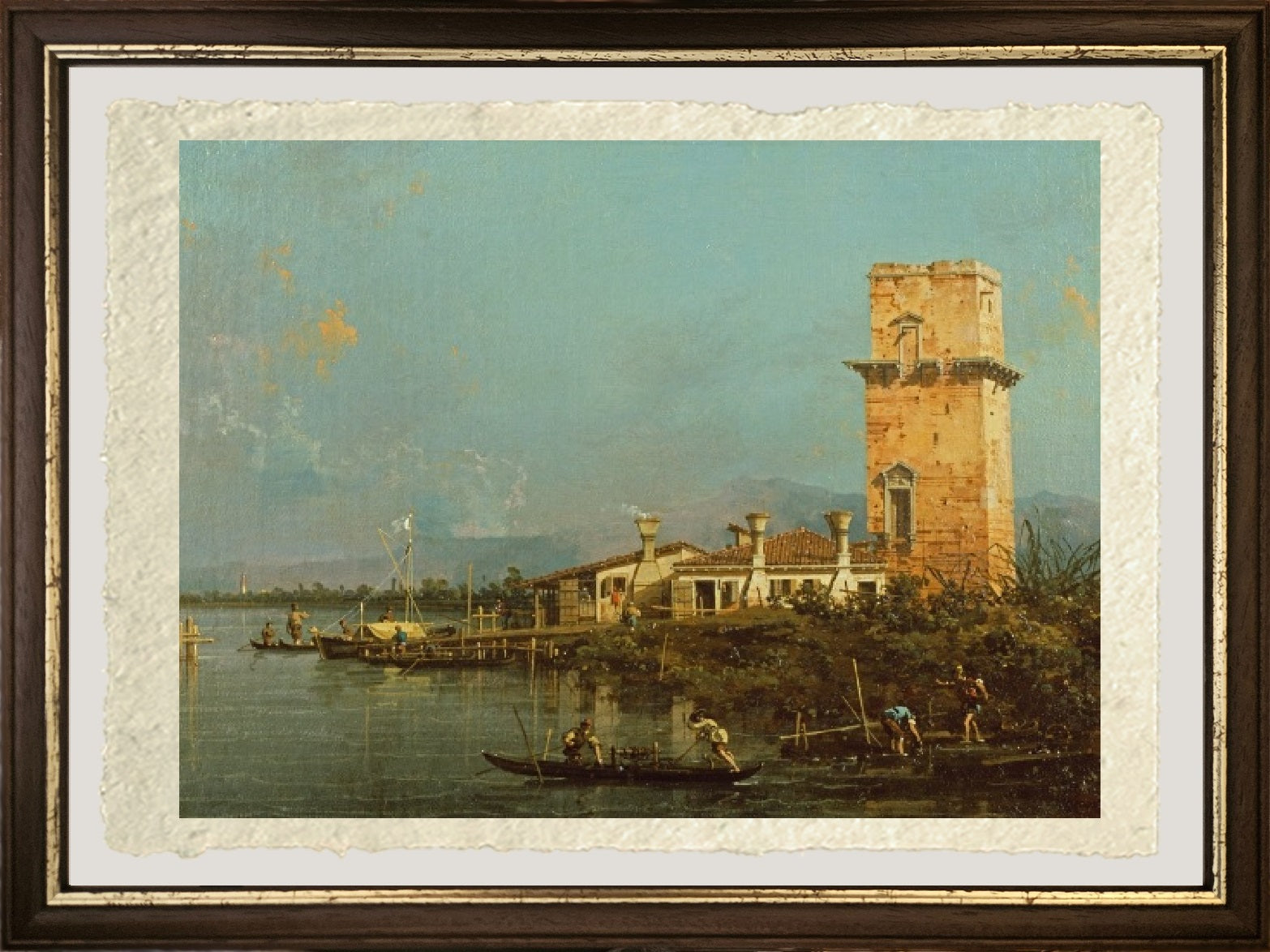 Dettaglio su carta Amalfi de La torre di Marghera di Giovanni Antonio Canal detto Canaletto