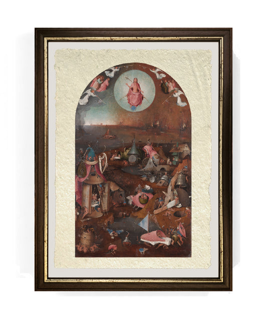 Trittico del Giudizio di Bruges di Hieronymus Bosch su pregiata carta Amalfi
