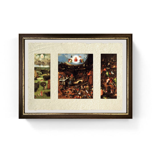 Trittico del Giudizio di Vienna di Hieronymus Bosch su pregiata carta Amalfi