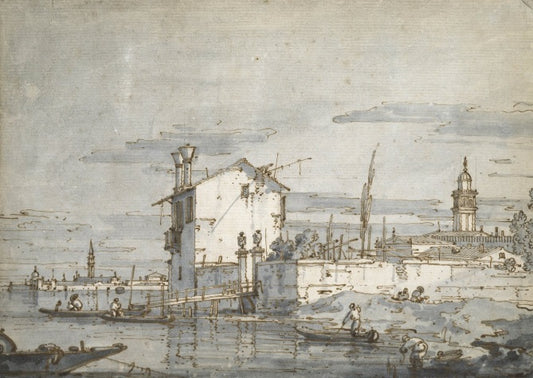 An island in the lagoon - Giovanni Antonio Canal known as Canaletto