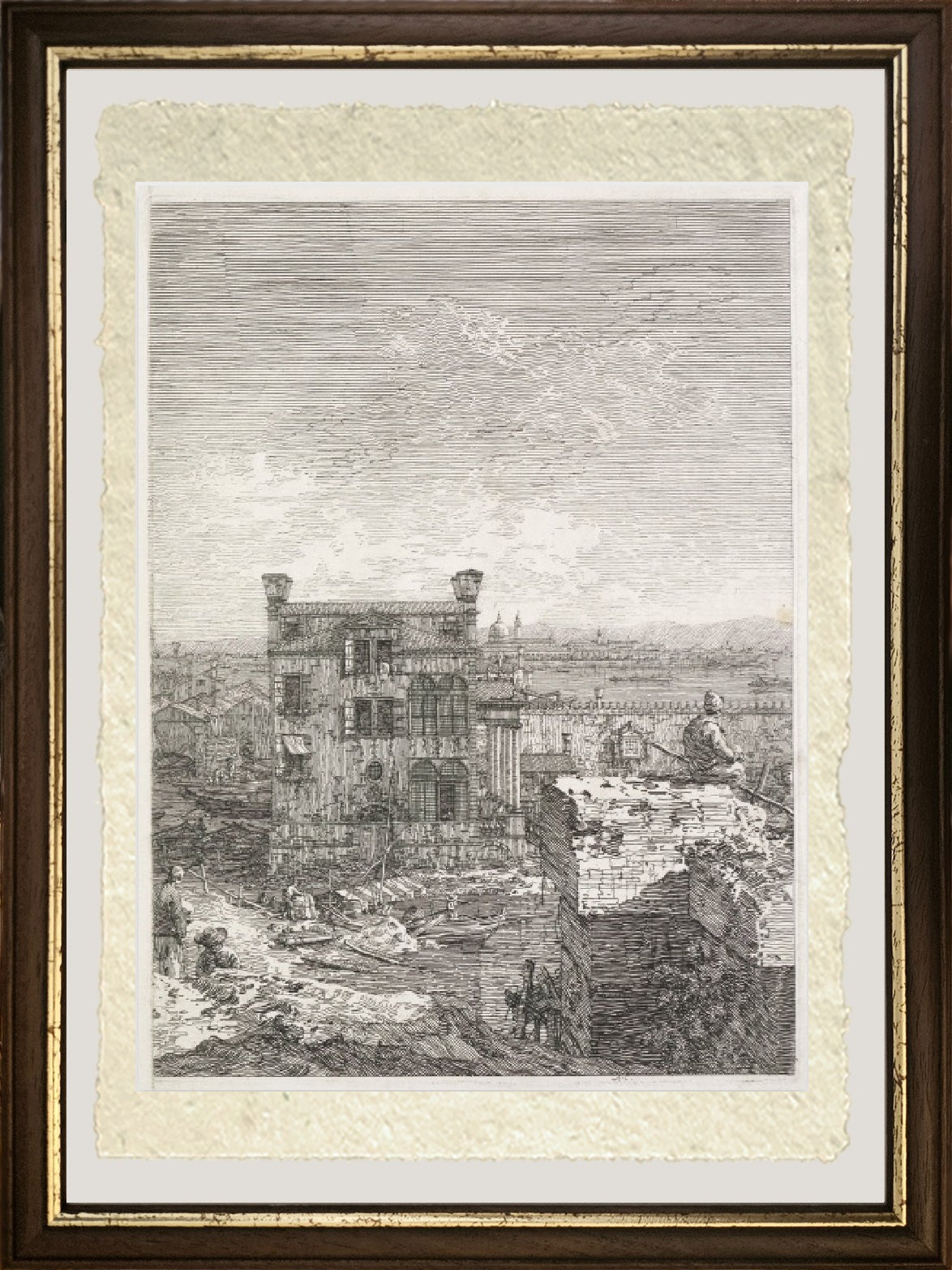 Una casa circondata da sei colonne - Giovanni Antonio Canal detto Canaletto