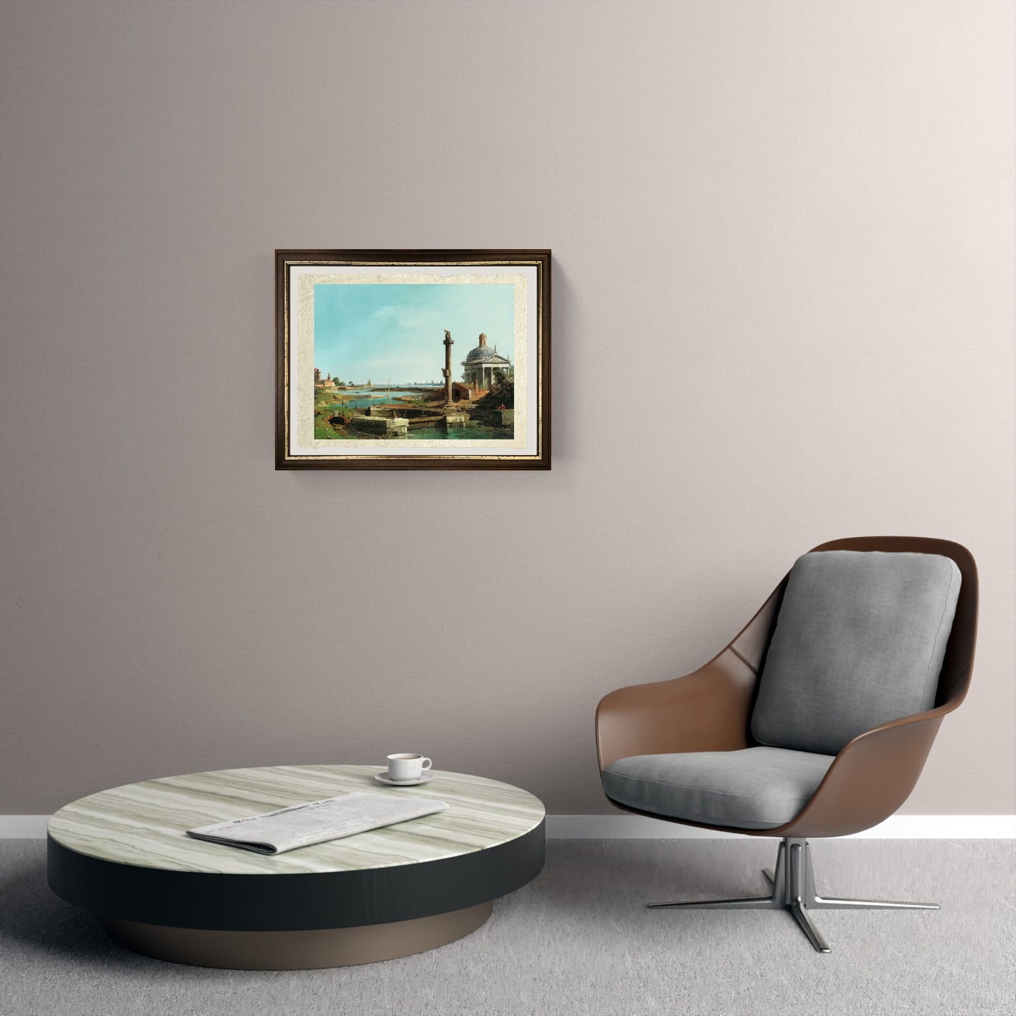 Una chiusa, una colonna e una chiesa - Giovanni Antonio Canal detto Canaletto