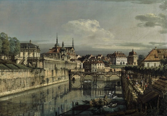 A view of the Zwinger moat - Bernardo Bellotto