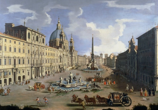 A View of Piazza Navona in Rome - Gaspare Vanvitelli - Gaspar van Wittel