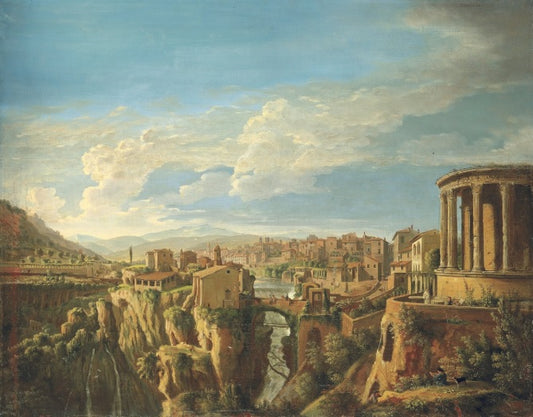 A View of Tivoli with the Temple of Vesta - Gaspare Vanvitelli - Gaspar van Wittel