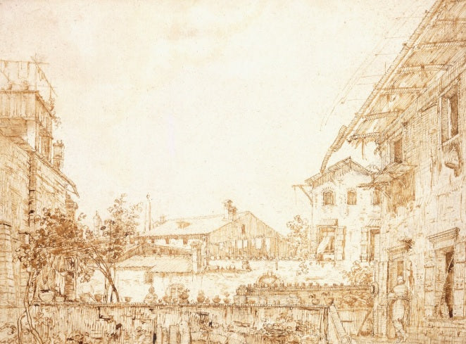 Una vista di una terrazza a Padova - Giovanni Antonio Canal detto Canaletto