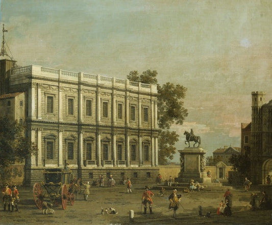 Capriccio of buildings in Whitehall, 1754 - Giovanni Antonio Canal known as Canaletto