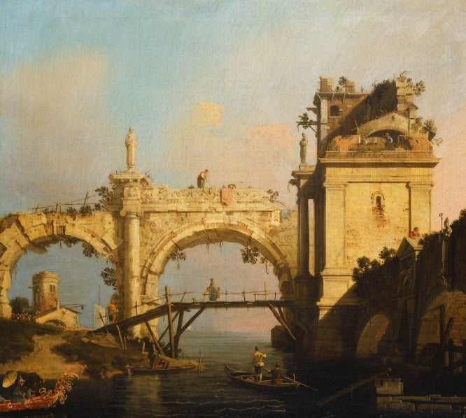 Un capriccio di un'arcata rinascimentale in rovina - Giovanni Antonio Canal detto Canaletto