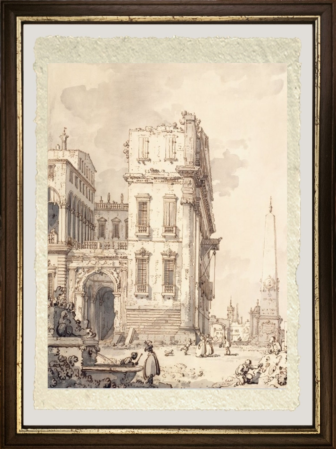 A Capriccio of a Venetian palace - Giovanni Antonio Canal, known as Canaletto