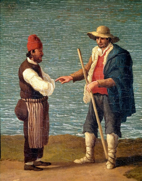 Un pastore e un mercante nel porto di Monopoli - Jakob-Philipp Hackert