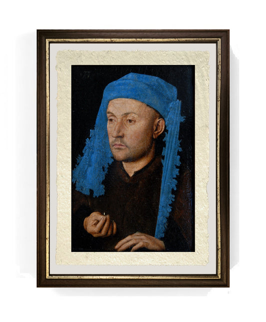 L'uomo con anello - Jan van Eyck su pregiata carta Amalfi