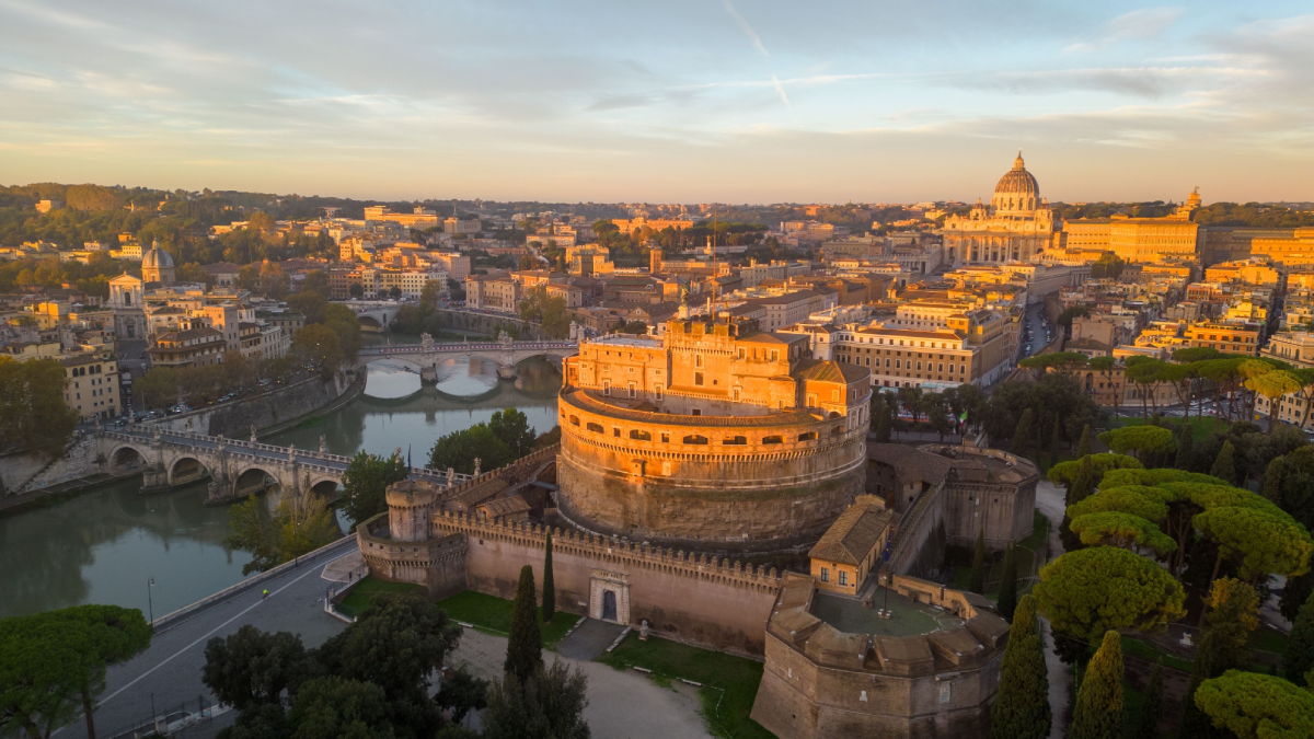 Aerial view of Castel Sant'Angelo, Rome