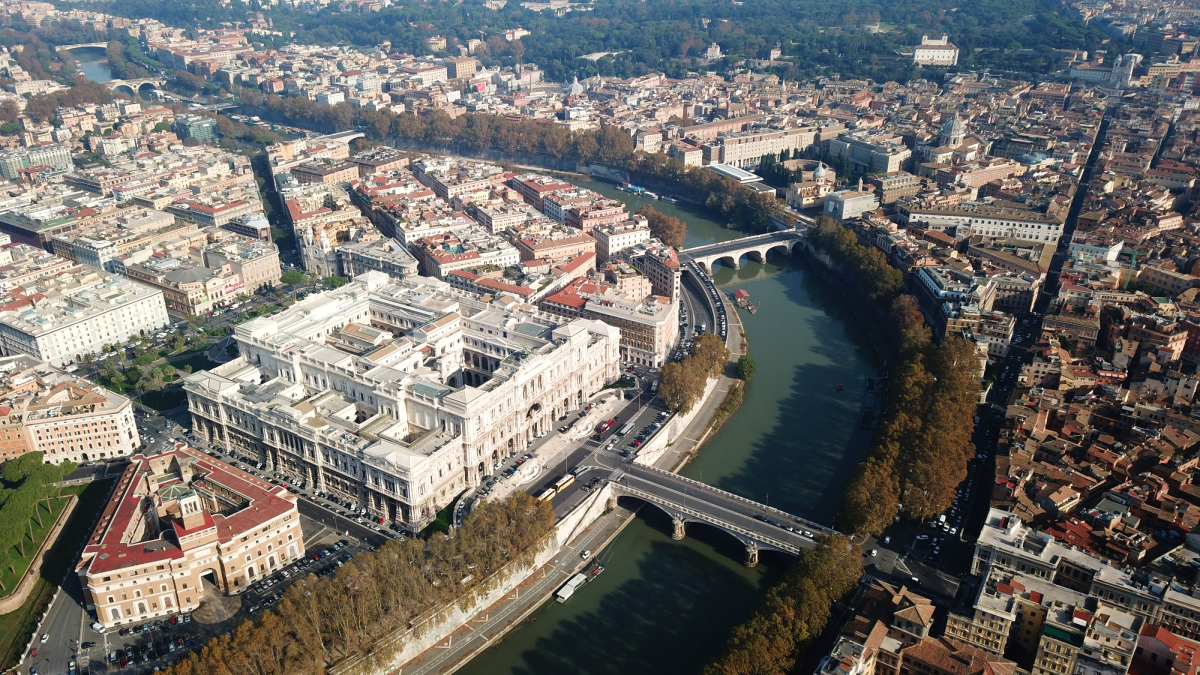 Aerial view of the Court of Cassation, Rome