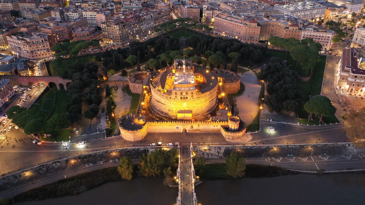 Night view of Castel Sant'Angelo, Rome