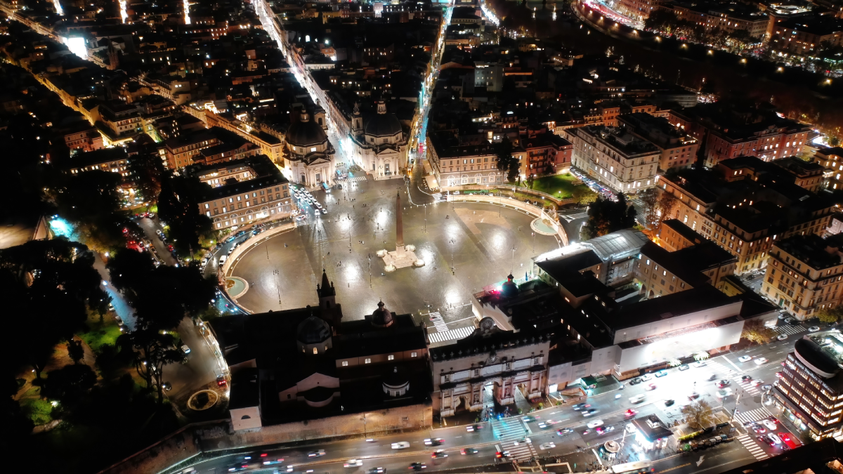 Night view of Piazza del Popolo, Rome
