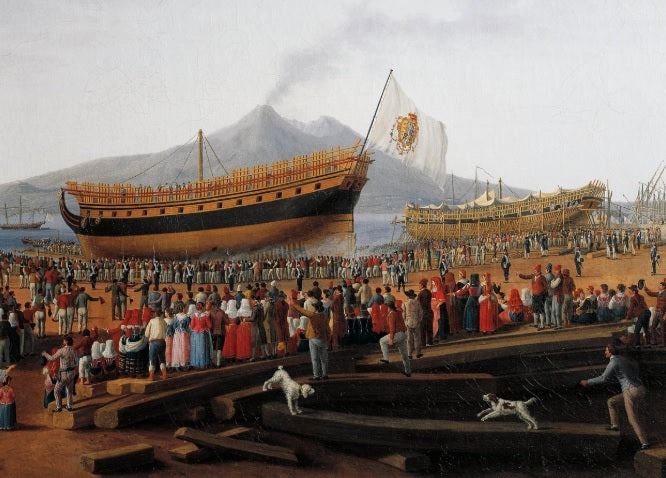 Varo di una nave nel cantiere navale di Castellammare di Stabia - Jakob-Philipp Hackert