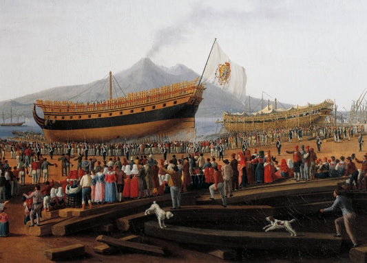 Varo di una nave nel cantiere navale di Castellammare di Stabia - Jakob-Philipp Hackert