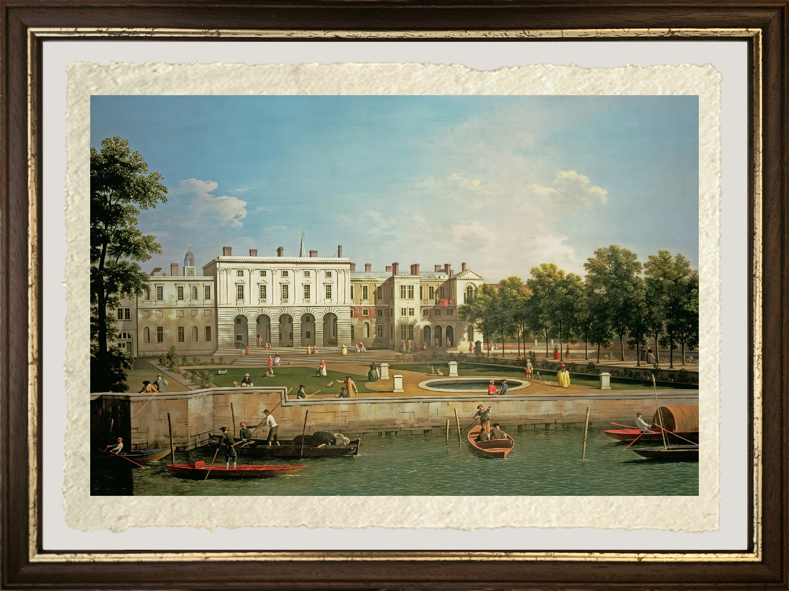 Dettaglio di Vecchia Somerset House di Giovanni Antonio Canal detto Canaletto su carta Amalfi