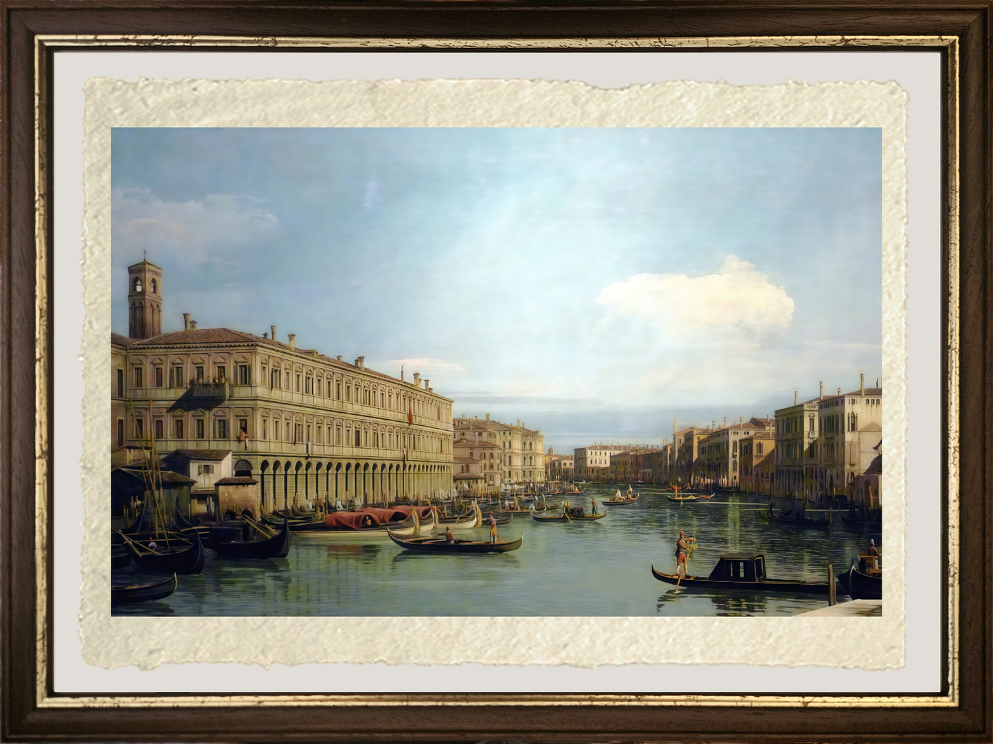 Dettaglio di Veduta del Canal Grande di Giovanni Antonio Canal detto Canaletto su carta Amalfi