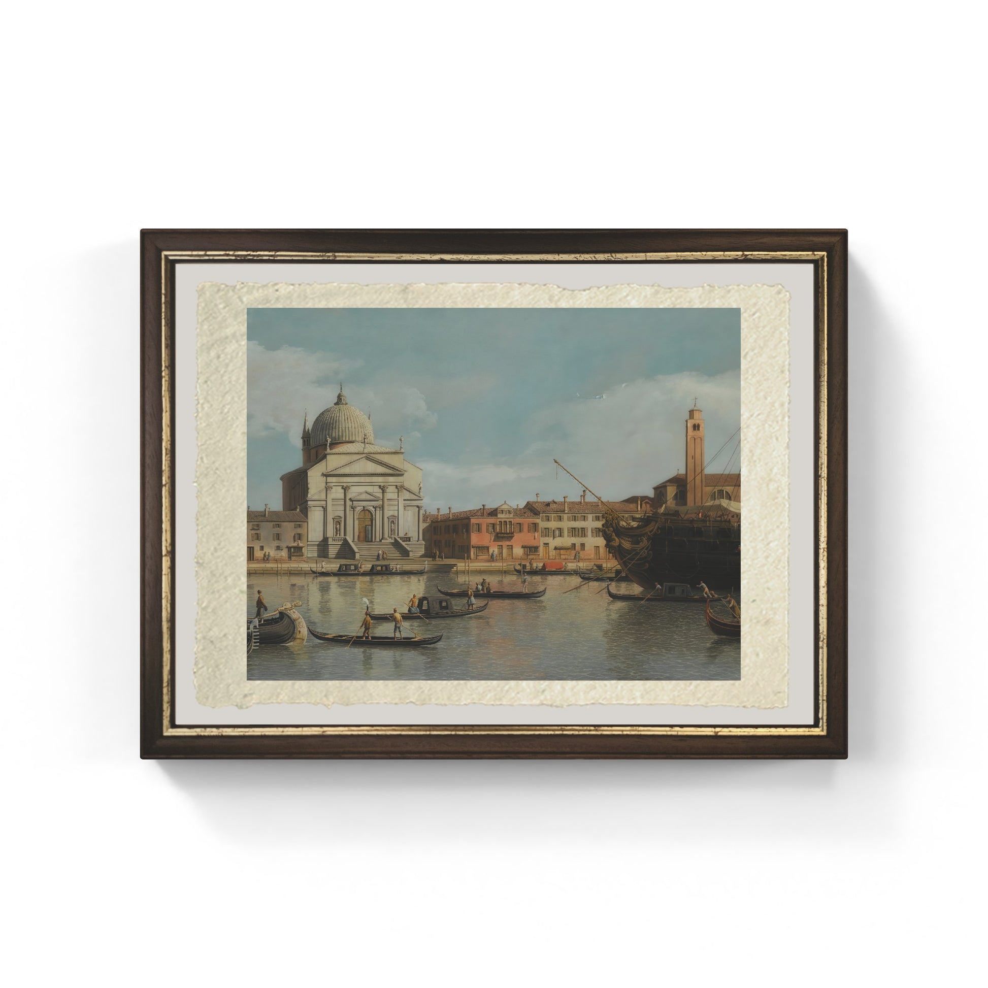 Veduta delle Chiese del Redentore e di San Giacomo di Giovanni Antonio Canal detto Canaletto su carta Amalfi