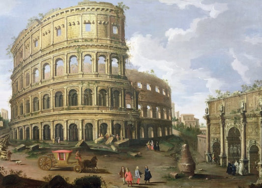 Veduta del Colosseo a Roma - Gaspare Vanvitelli - Gaspar van Wittel